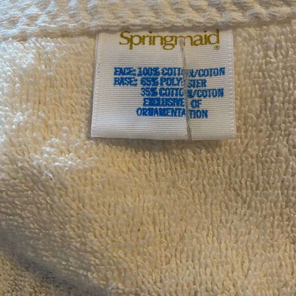 Vintage Springmaid Set Of 2 Bath Towels Geometric Print Cream Brown 25”x48” EUC! - Picture 4 of 8